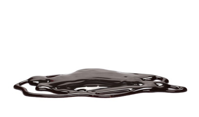 Naklejka premium Hot melted chocolate pouring isolated on white background, with clipping path