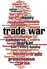 Obraz premium Trade war word cloud