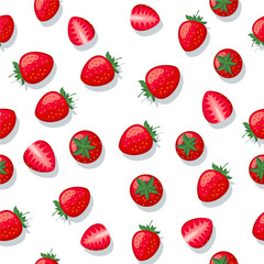 Seamless pattern with strawberry.