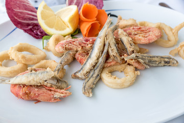 Mixed fried fish