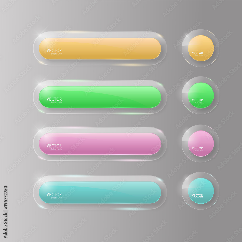 Canvas Prints buttons web glass colorful v4