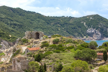 Fototapeta na wymiar Kastro castle on the Skiathos island, Greece