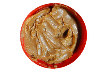 Bucket of vaseline isolated on white background