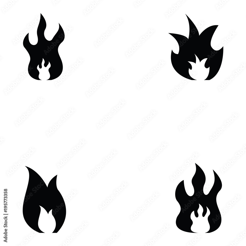 Canvas Prints fire icon set