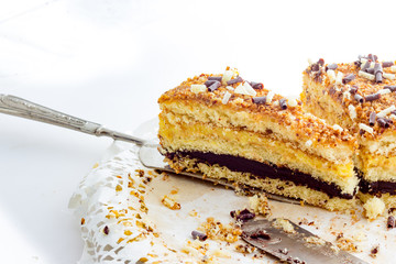 Cream cake with hazelnuts