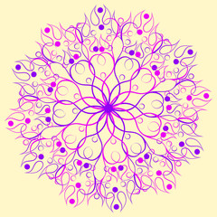 Fototapeta na wymiar Abstract Round Ornament Pattern. Mandala.