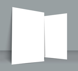 Poster blank bi fold brochure mockup cover template