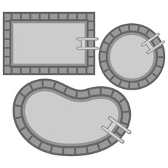 Swimming Pool Tops Illustration - A vector cartoon illustration of a few Swimming Pool Tops.