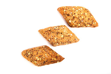 Fresh bread isolated on white background. Homemade bread.