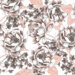 beautiful watercolor roses, bright painting inspired flower print 