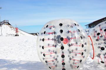 Zorb attraction in winter