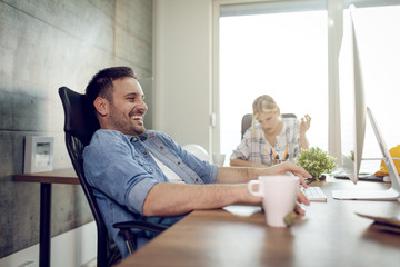 Fototapeta premium He's The One That Brings Humour To The Team