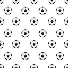 Seamless pattern with football ball isolated on white background. Vector illustration