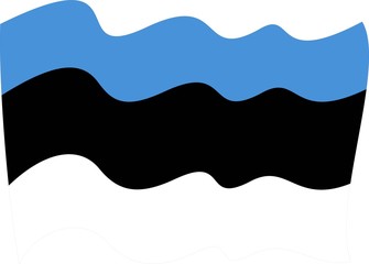 waves Flag of Estonia-Vector illustration waving 3d  flag of Estonia icon. Estonia flag button isolated on white background