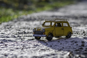 Mini im frischen Schnee