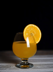 Refreshing alcoholic cocktail with orange juice and vodka