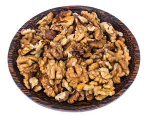 Pieces of ripe walnut