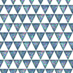 Seamless Holographic Shining Stickers Pattern. Geometric triangles