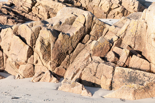 Granite rocks on Guernsey coastline