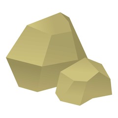 Origami stone icon, cartoon style