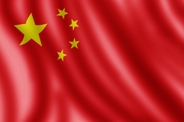 China flag, Realistic illustration