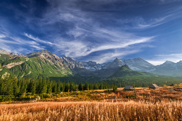 Fototapeta premium Tatra mountain in Poland at sunset in autumn