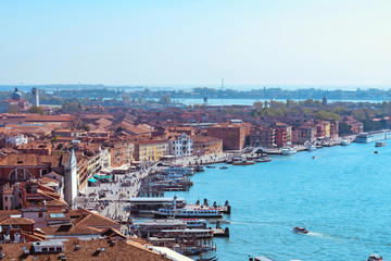 Obraz premium Panoramic aerial cityscape view to Venice in Italy