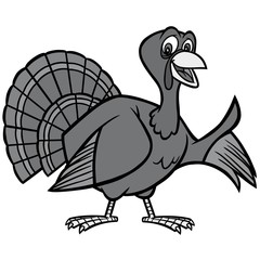 Thanksgiving Turkey Illustration - A vector cartoon illustration of a Thanksgiving Turkey mascot.