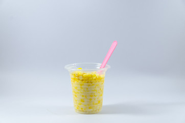 Corn buttered with white background