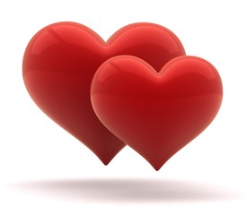 hearts 3d illustration