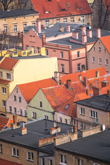 Fototapeta na wymiar Colorful tenement houses in Bolkow