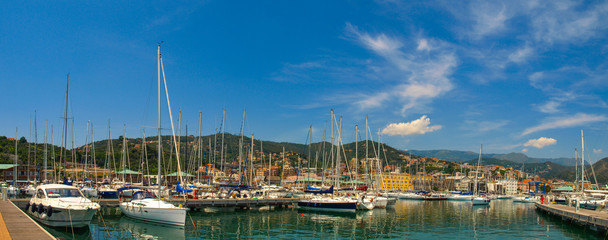 Fototapeta na wymiar Panoramic view of Varazze Marina in Liguria, Italy