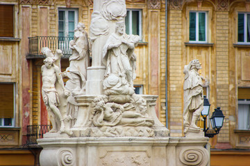 Monument of plague/ Holy Trinity Monument - detail - in Union Square, Timisoara, Romania