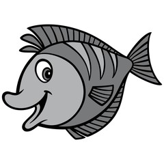 Tropical Fish Illustration - A vector cartoon illustration of a Tropical Fish mascot.
