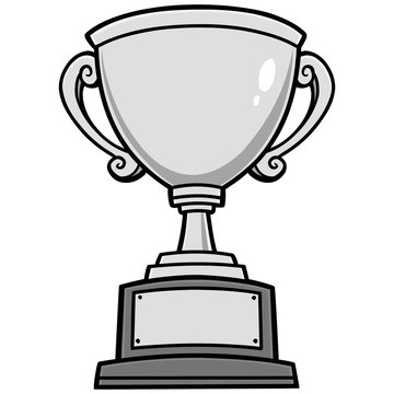 Trophy Illustration - A Vector Cartoon Illustration Of A Winning Team Trophy.