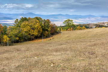 Fototapeta premium Autumn Panoramic view of Cherna Gora mountain, Pernik Region, Bulgaria