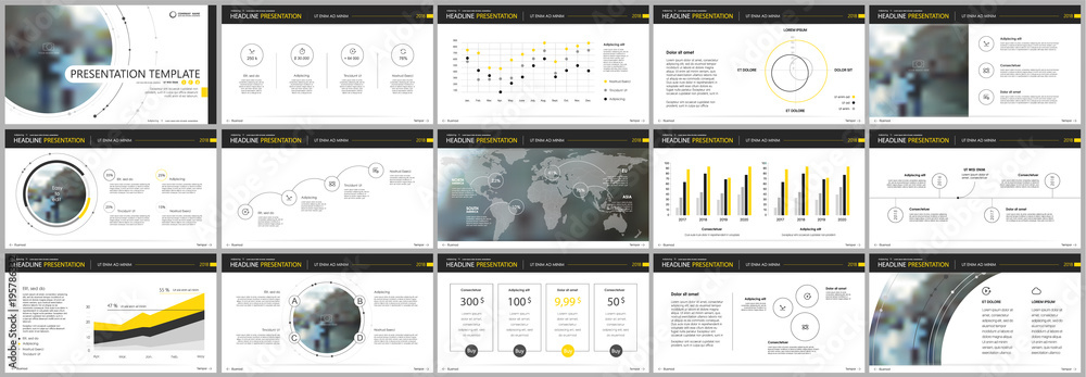 Canvas Prints yellow presentation templates elements on a white background. vector infographics. use in presentati