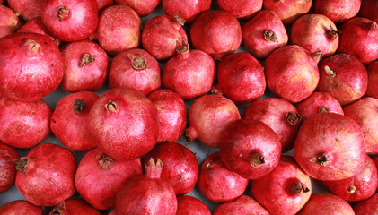 Group of pomegranates. Pomegranate closeup, background
