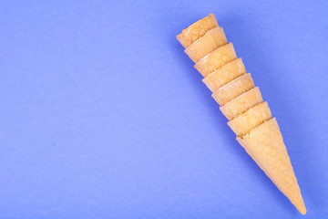 Crispy waffle cones for cream, ice cream
