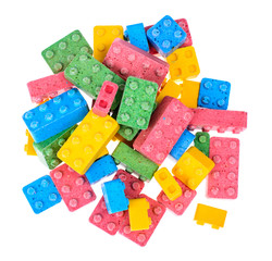 Colored chewing sweets in form of children's designer