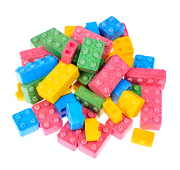 Colored chewing sweets in form of children's designer