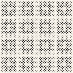 Stylish halftone texture. Endless abstract background with random size shapes. Vector seamless pattern.