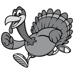 Turkey Run Illustration - A vector cartoon illustration of a Turkey Run concept.