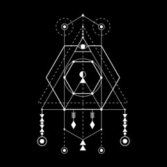 Sacred geometry forms, shapes of lines, logo, sign, symbol.