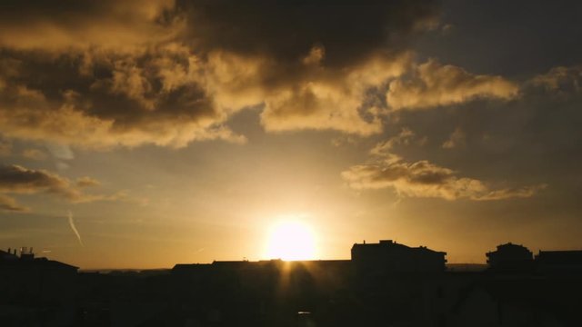 Time Lapse of Sunrise Over City