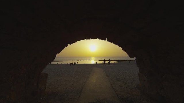 View from under an arch
