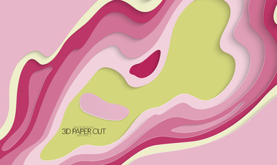 Abstract banner template with 3D paper cut art