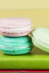 Cake macaron or macaroon, sweet and colorful dessert. 
