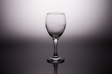 Wine glasses  on a gray graduated background