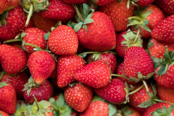 freshly ripe strawberries background